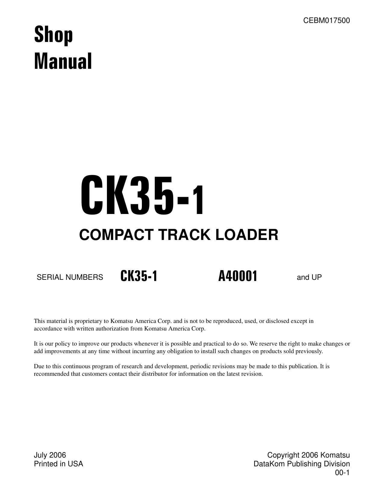 CK35-1 Shop Manual